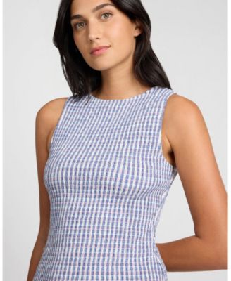 Air Linen Smocked Boatneck Dress