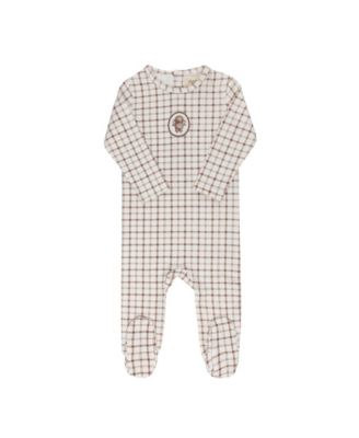 Unisex Modal French Terry Plaid Sheep Collection Footie - Baby