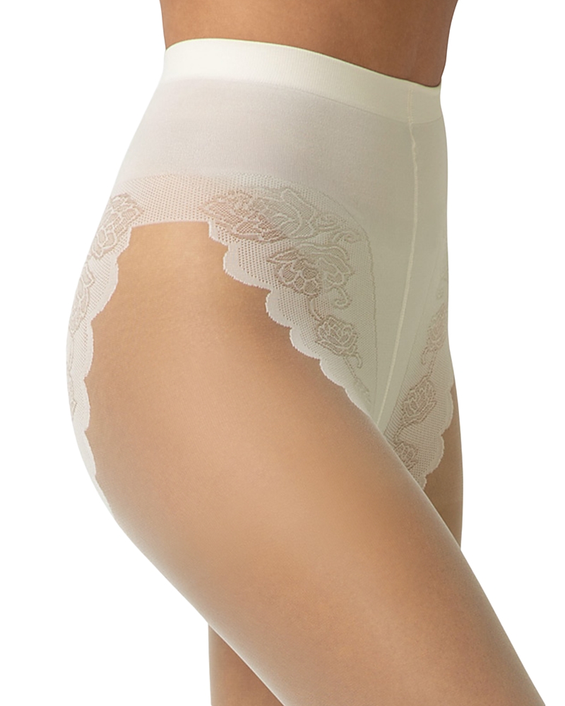 Hue French Lace Control Top Sheer Tights