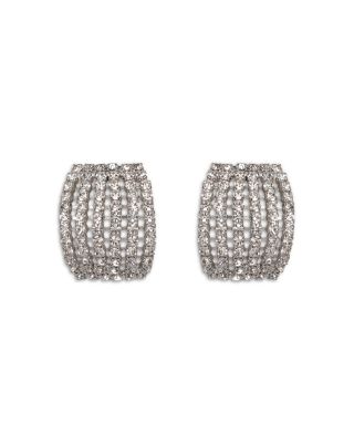 Kyrie Pav&eacute; Multi Row Hoop Earrings 