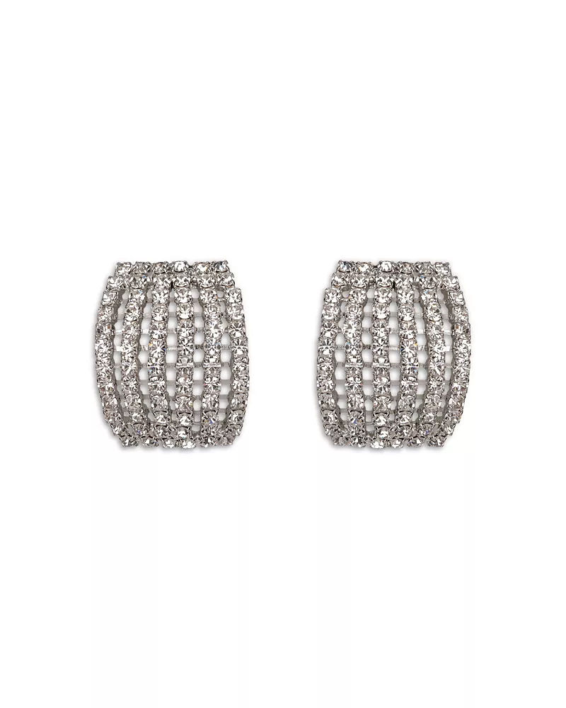 Jennifer Behr Kyrie Pave Multi Row Hoop Earrings
