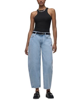 Courtney Mid Rise Baby Barrel Jeans in Wash Away