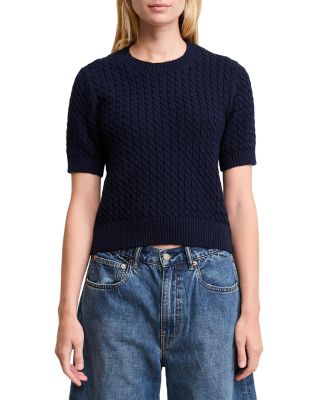 Crewneck Cable Knit Sweater 