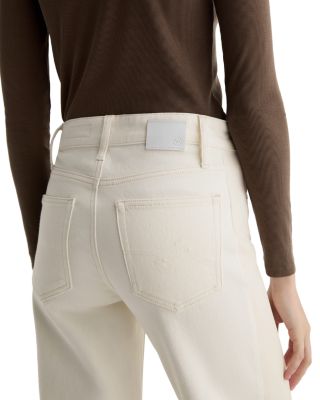 Saige Mid Rise Wide Leg Jeans in Powder/Ecru