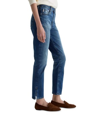 Mari Mid Rise Slim Straight Crop Jeans in 15 Years Prague