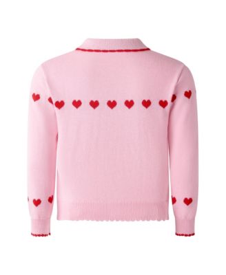 Girls' Heart Intarsia Cardigan - Little Kid, Big Kid