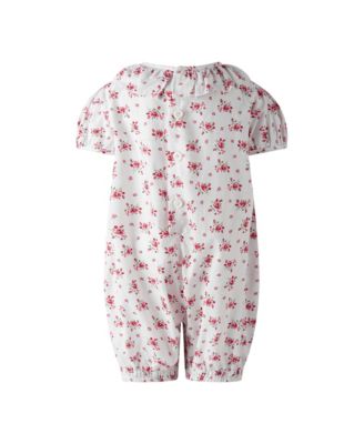 Girls' Floral Heart Applique Bubble Romper - Baby