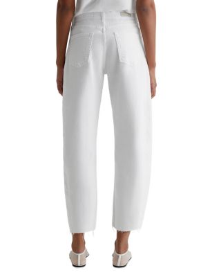 Hattie Crop High Rise Barrel Leg Jeans in Gallery White