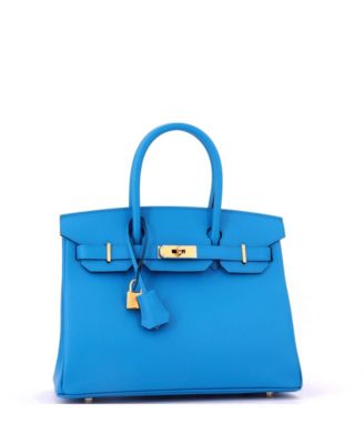 Birkin 30 Handbag Blue Epsom with Gold Hardware