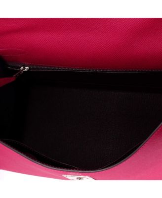 Kelly 28 Handbag Verso Epsom with Palladium Hardware