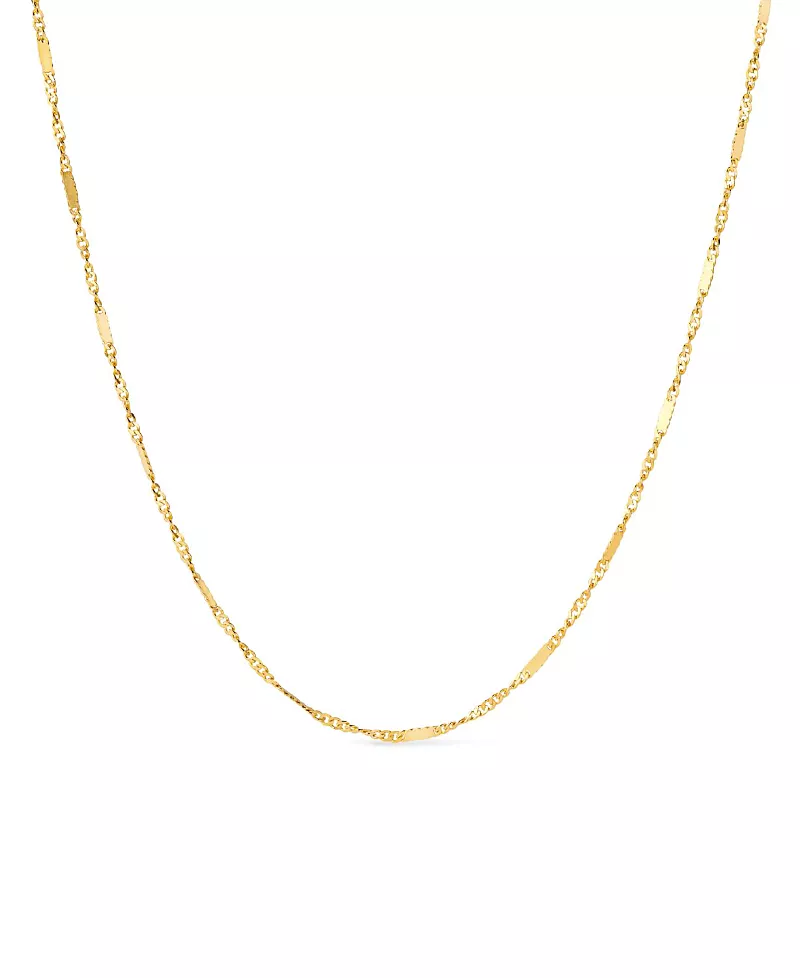 Ana Luisa Solid Yellow Gold Singapore Chain Necklace