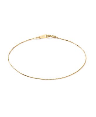 Solid Yellow Gold Mini Box Chain Bracelet