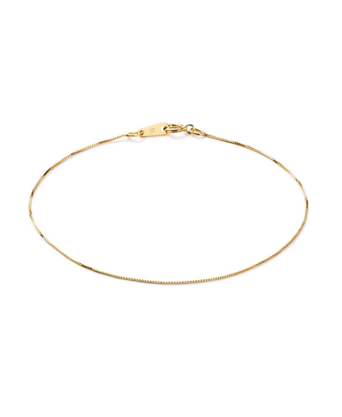 Solid Yellow Gold Mini Box Chain Bracelet