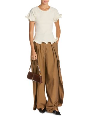 Frilled Hem Ribbed Tee