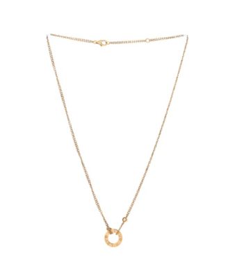  2 Diamonds Love Pendant Necklace 18K Gold and Diamonds, 16"