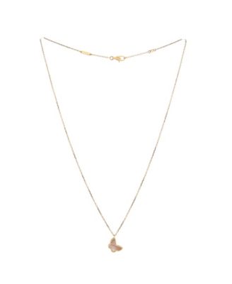  Sweet Alhambra Butterfly Pendant Necklace 18K Gold and Mother of Pearl, 15.75"