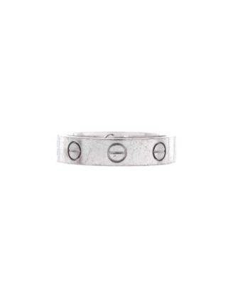  Love Wedding Band 1 Diamond Ring 18K White Gold with Diamond
