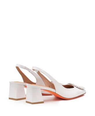  Women's Leather Mid-Heel Slingback