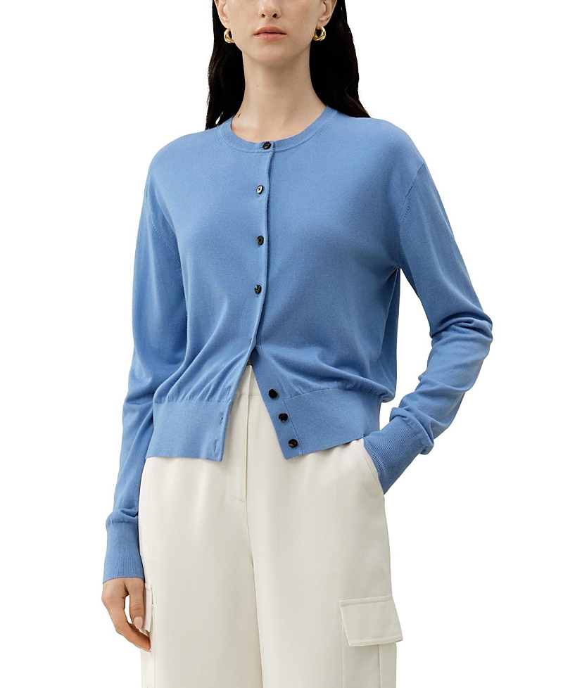 Lilysilk Round-Neck Silk Cashmere Cardigan