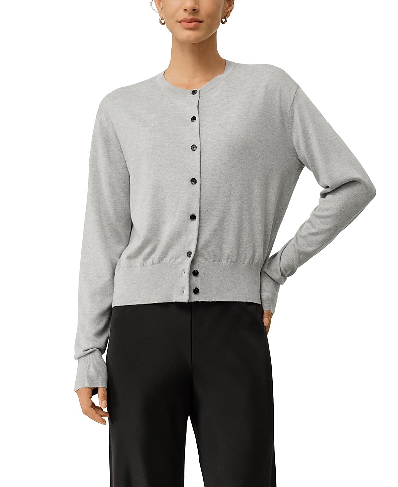 Lilysilk Round-Neck Silk Cashmere Cardigan