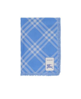  Wide Check Wool Silk Scarf