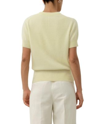  Brushed Cashmere Short-Sleeve Sweater