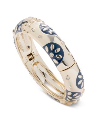 Aria Pav&eacute; Flower Large Bangle Bracelet