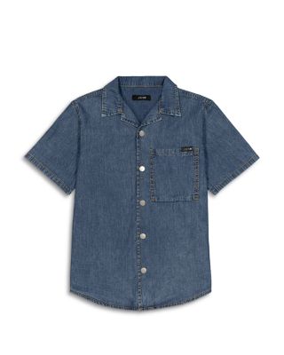Boys' Short Sleeved Chambray Denim Shirt -  Big Kid