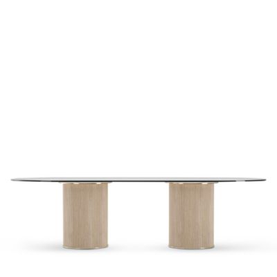 Rhythm Oval Glass Top Dining Table