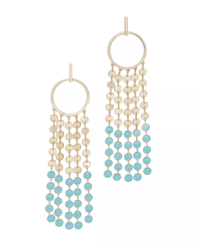 Ramy Brook Miraya Color Disc Fringe Statement Earrings