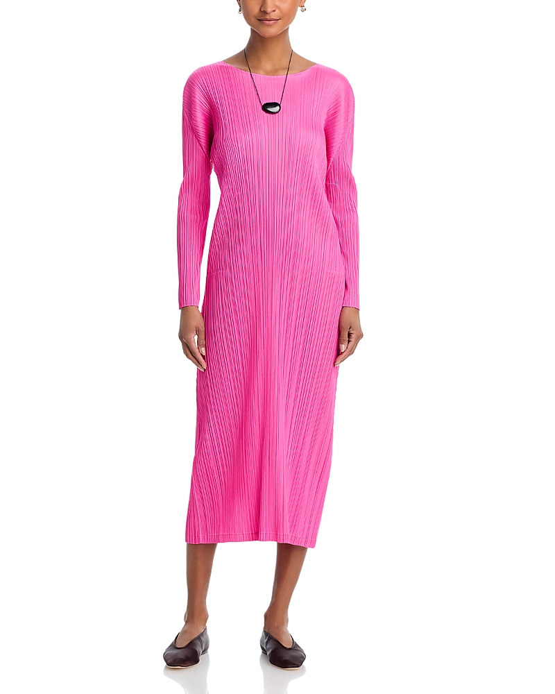 Pleats Please Issey Miyake Long Sleeve Midi Dress