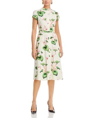 Cap Sleeve Chine Cyclamen Poplin Day Dress