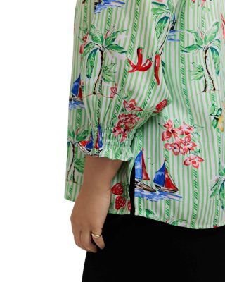 Alicia 3/4 Sleeve Resort Stripe Shirt