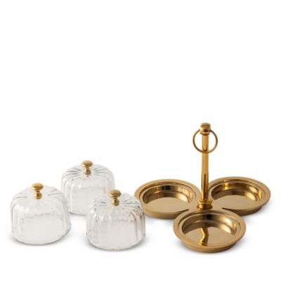 Fluted Glass Dome Entertaining Trio