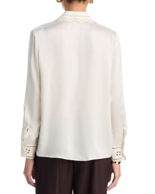 Clarise Silk Eyelet Blouse
