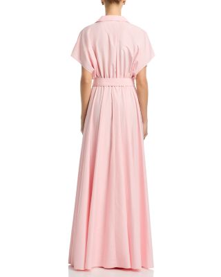 Boyfriend Neck Shirt Flared Gown