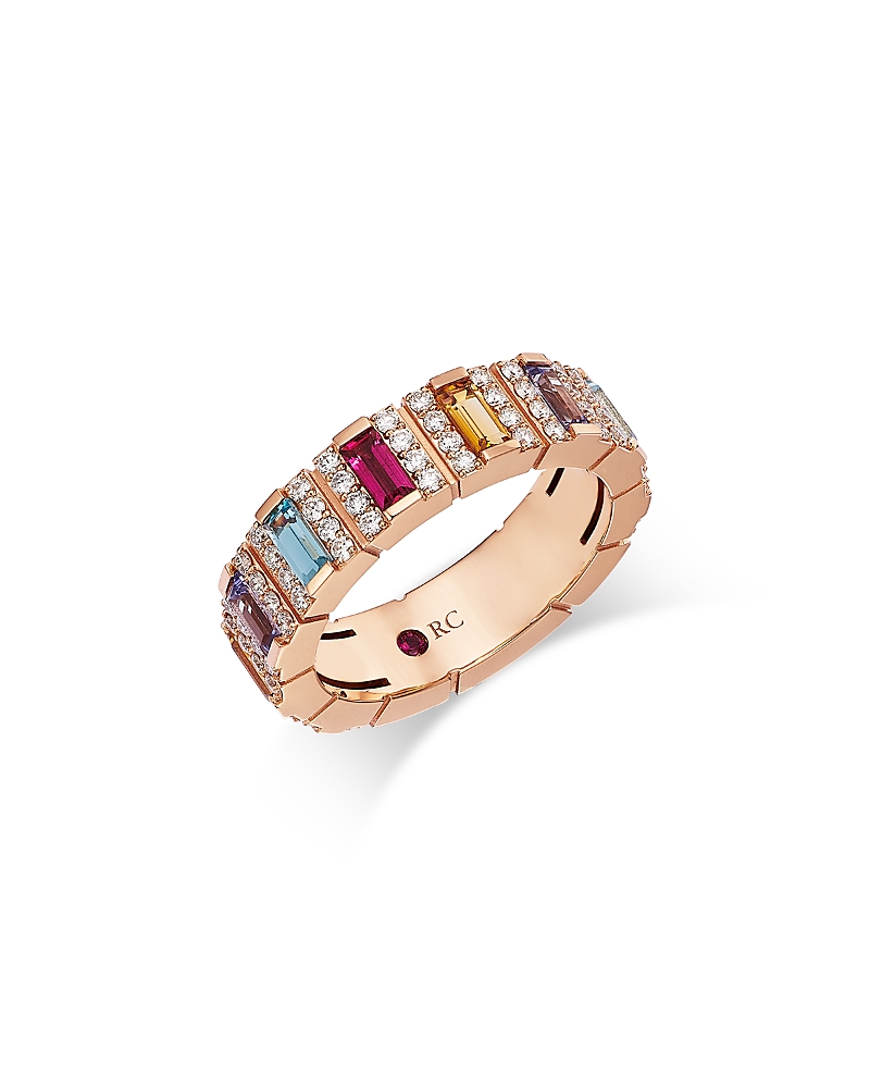 Roberto Coin 18K Rose Gold Obelisco Multi Stone & Diamond Band