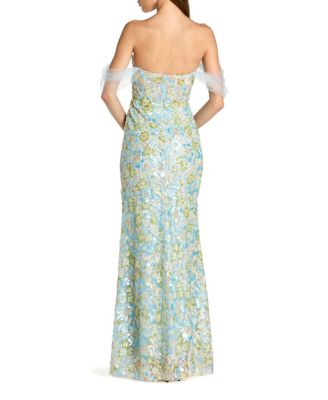  Off The Shoulder Sweetheart Neck Column Gown