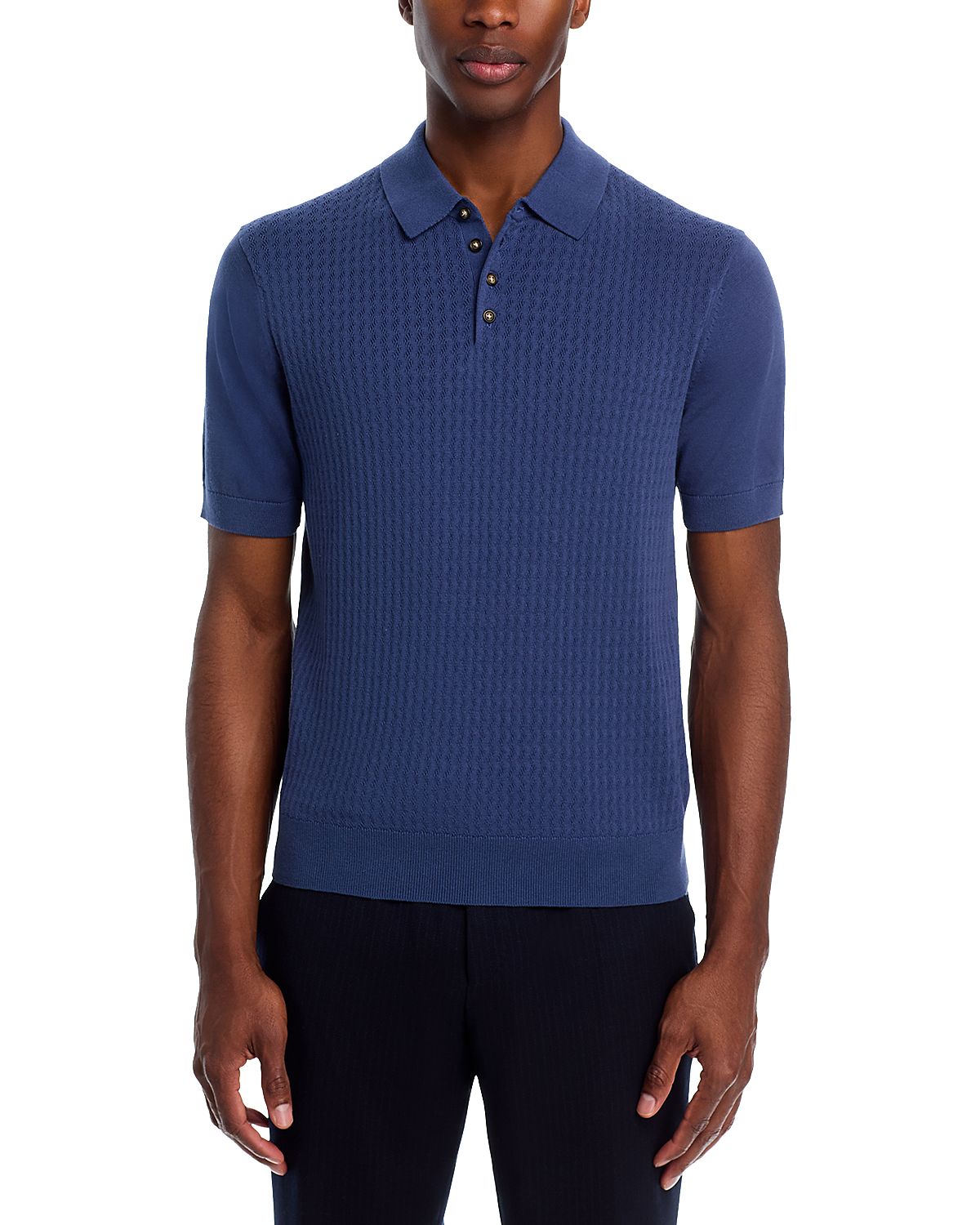 The Men's Store at Bloomingdale's Pointelle Short Sleeve Sweater Polo - Exclusive