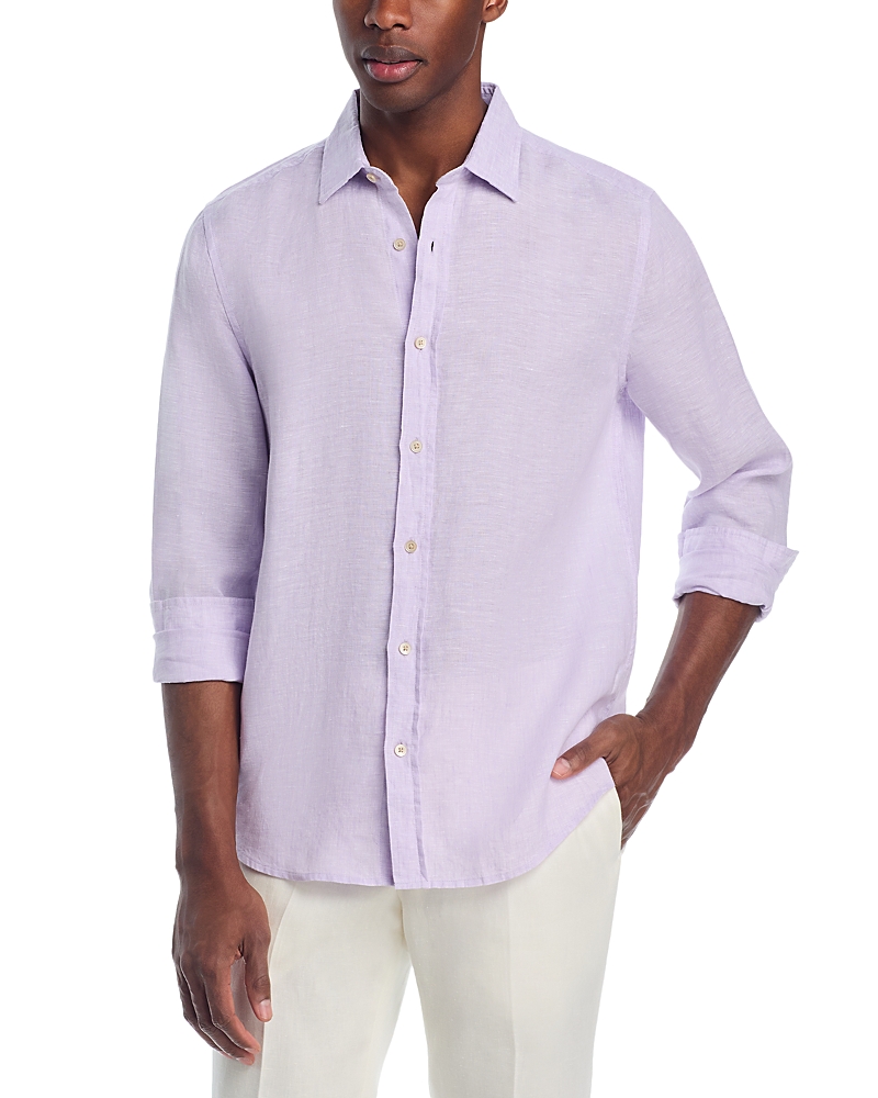 The Men's Store At Bloomingdale's Yarn-Dyed Standard Fit Linen Shirt in Celestial - Exclusive