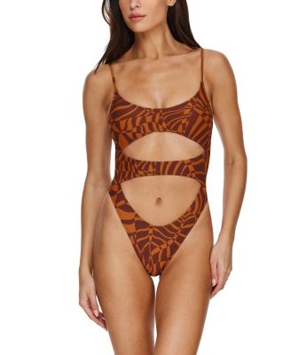  Retro Jungle Cut Out One Piece