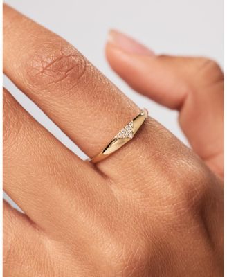 Solid Yellow Gold Lab-Grown Diamond Trillion Signet Ring