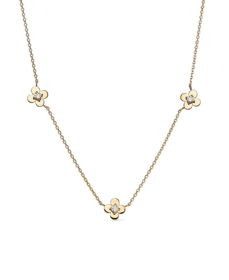 Ana Luisa Solid Yellow Gold Mini Flower Station Necklace