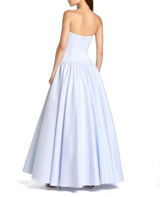  Strapless Satin Dropwaist Gown
