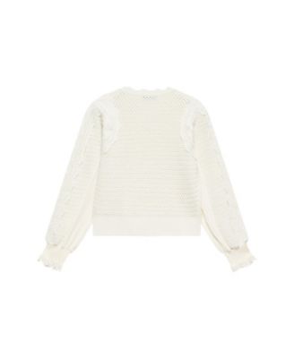  Women's Cotton Blend Crochet Detail Sweater