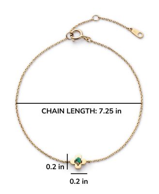 Solid Yellow Gold Mini Flower Bracelet