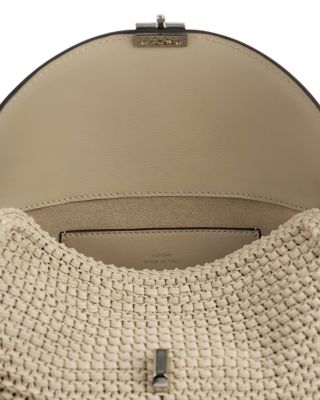 T-Lock Woven Leather Convertible Clutch in Black