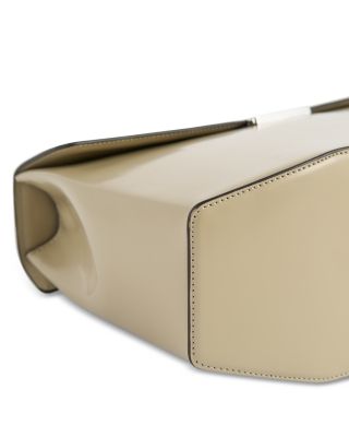 Beige Leather Box Bag