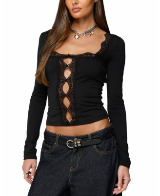Zeya Lacey Keyhole Top