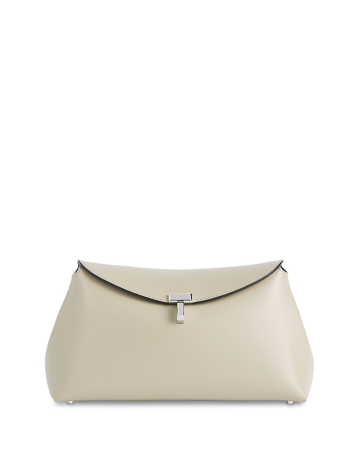 Toteme T-Lock Smooth-Leather Convertible Clutch